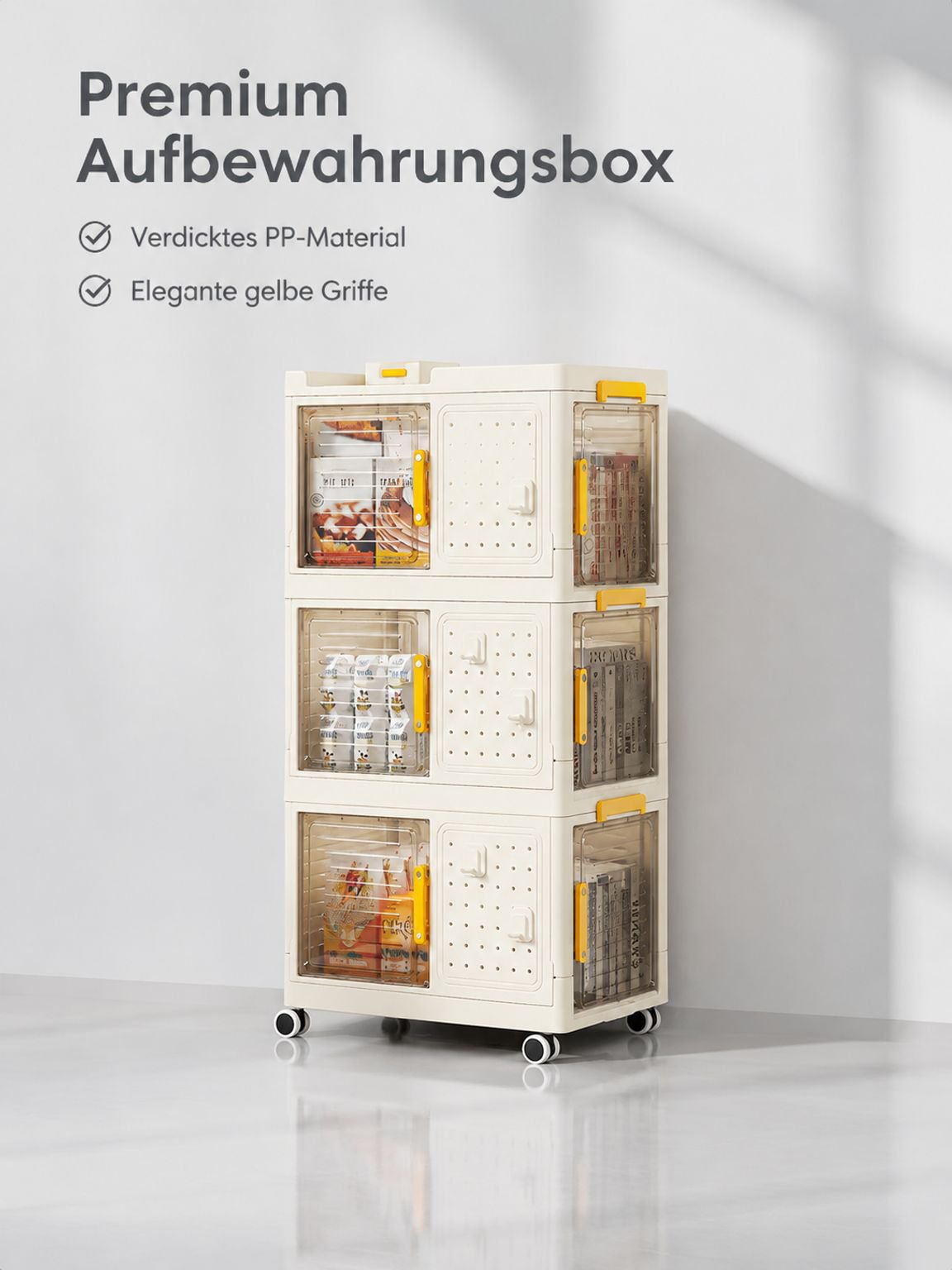 Mobiler, faltbarer Aufbewahrungsbox mit großer Kapazität für das Wohnzimmer