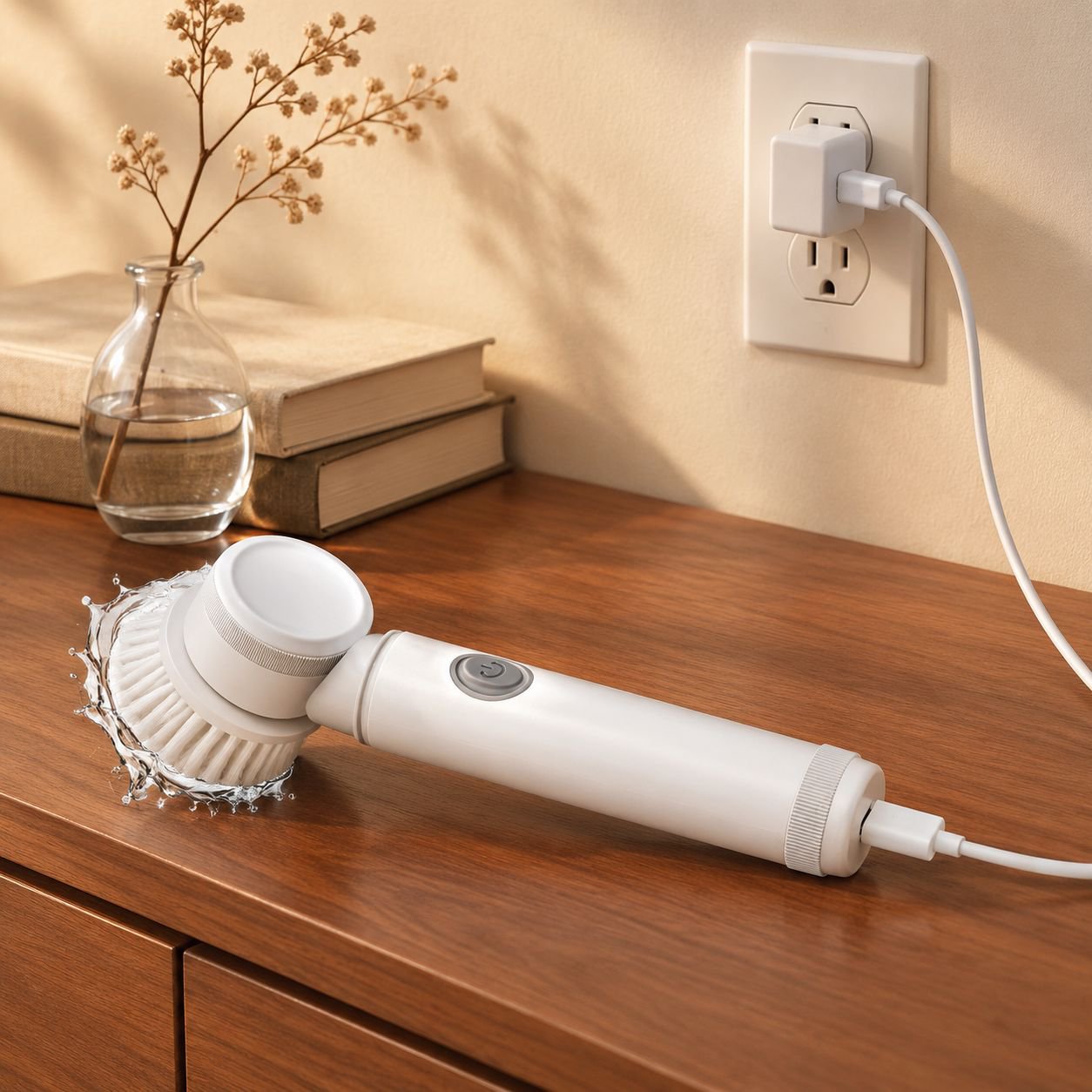 Multi-purpose scrub brush included in the cleaning tool set