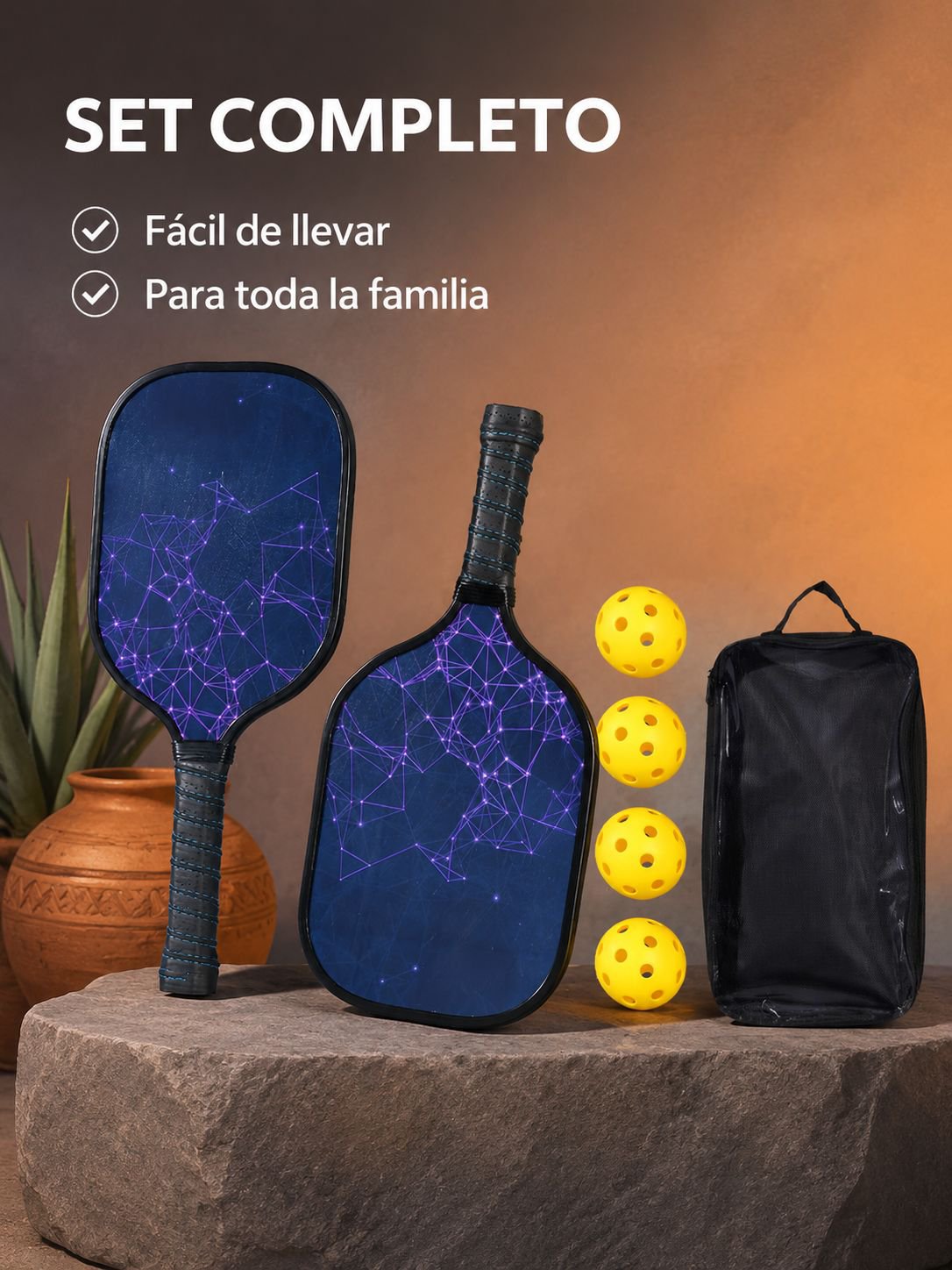Juego de palas de pickleball de madera de álamo de alta calidad
