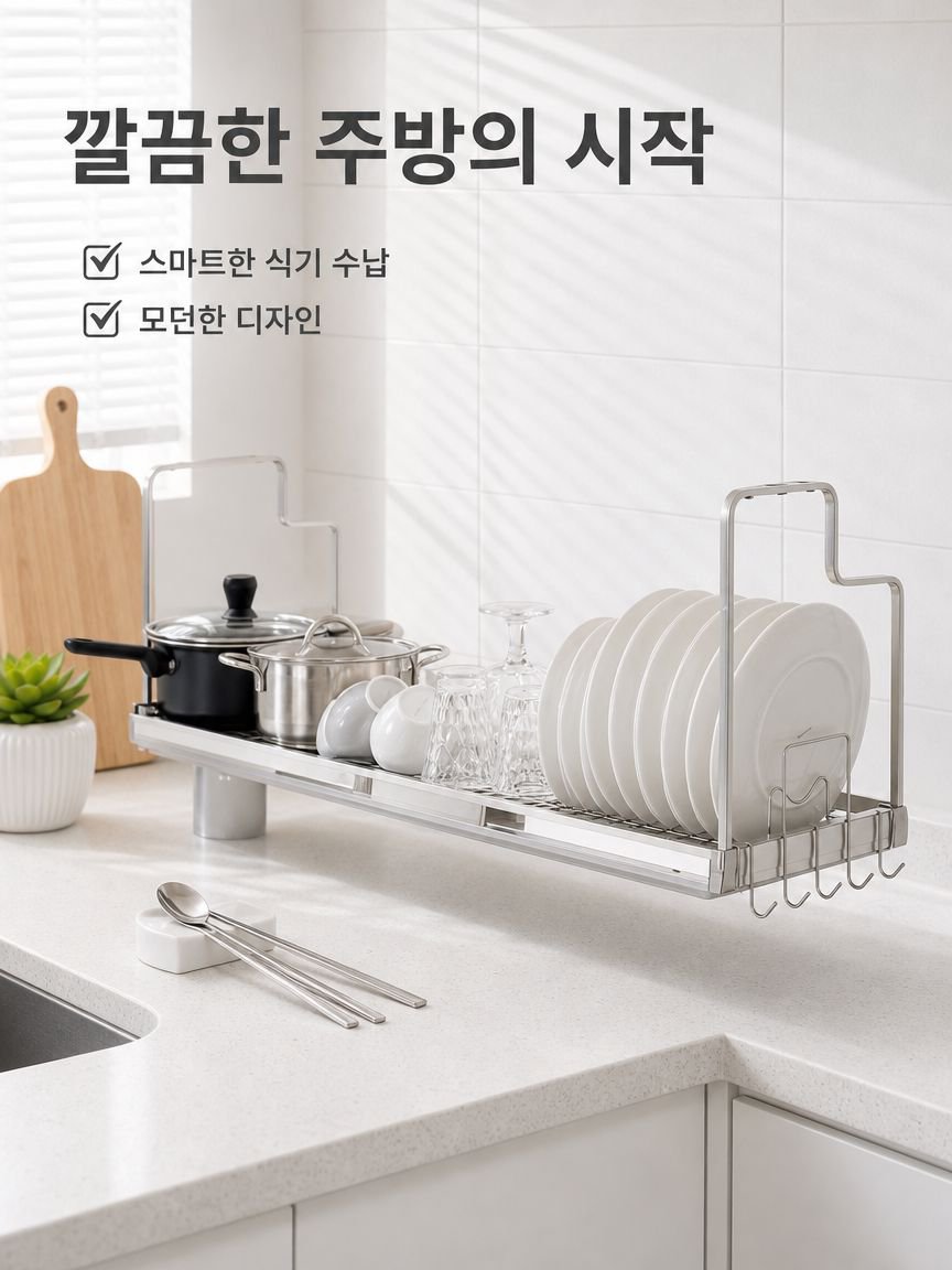 304 스테인리스 주방 식기 그릇 정리 선반