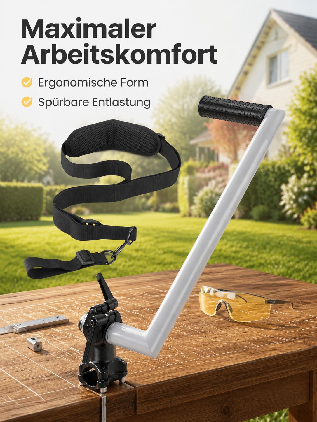 Universal 2er-Set Zusatzhandgriff und Schultergurt für Unkrautentferner, Rasenmäher Ersatzteile