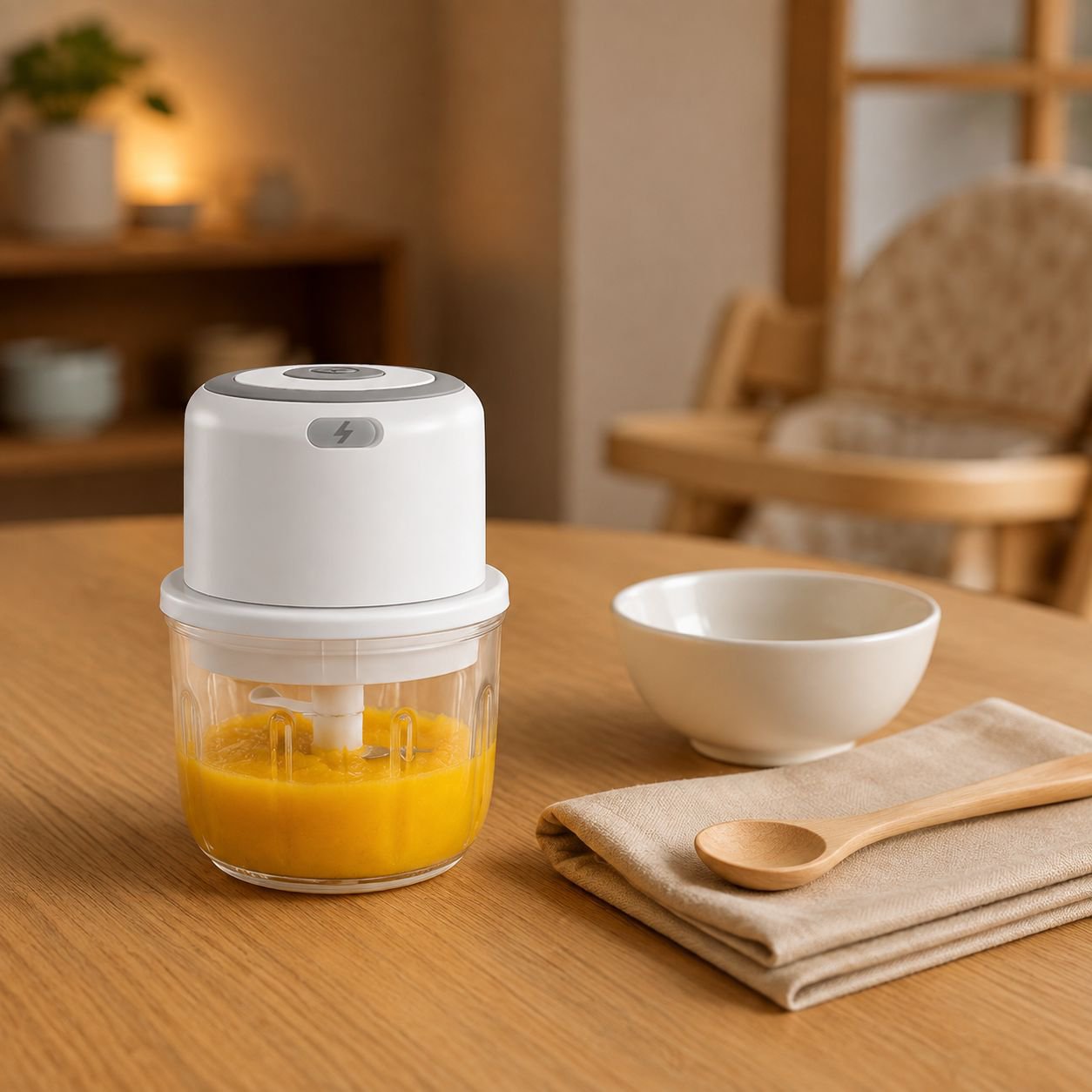Portable Garlic Paste Maker Cordless Baby Food Grinder Kitchen Chopper