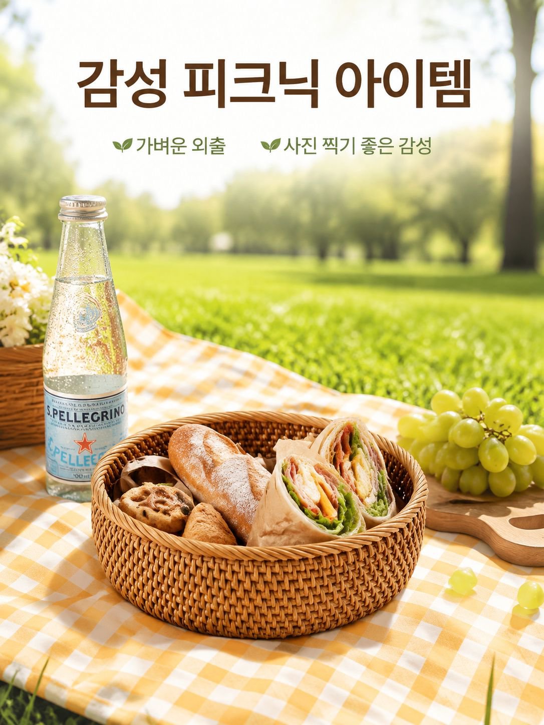 가을 담쟁이덩굴로 엮은 과일 바구니