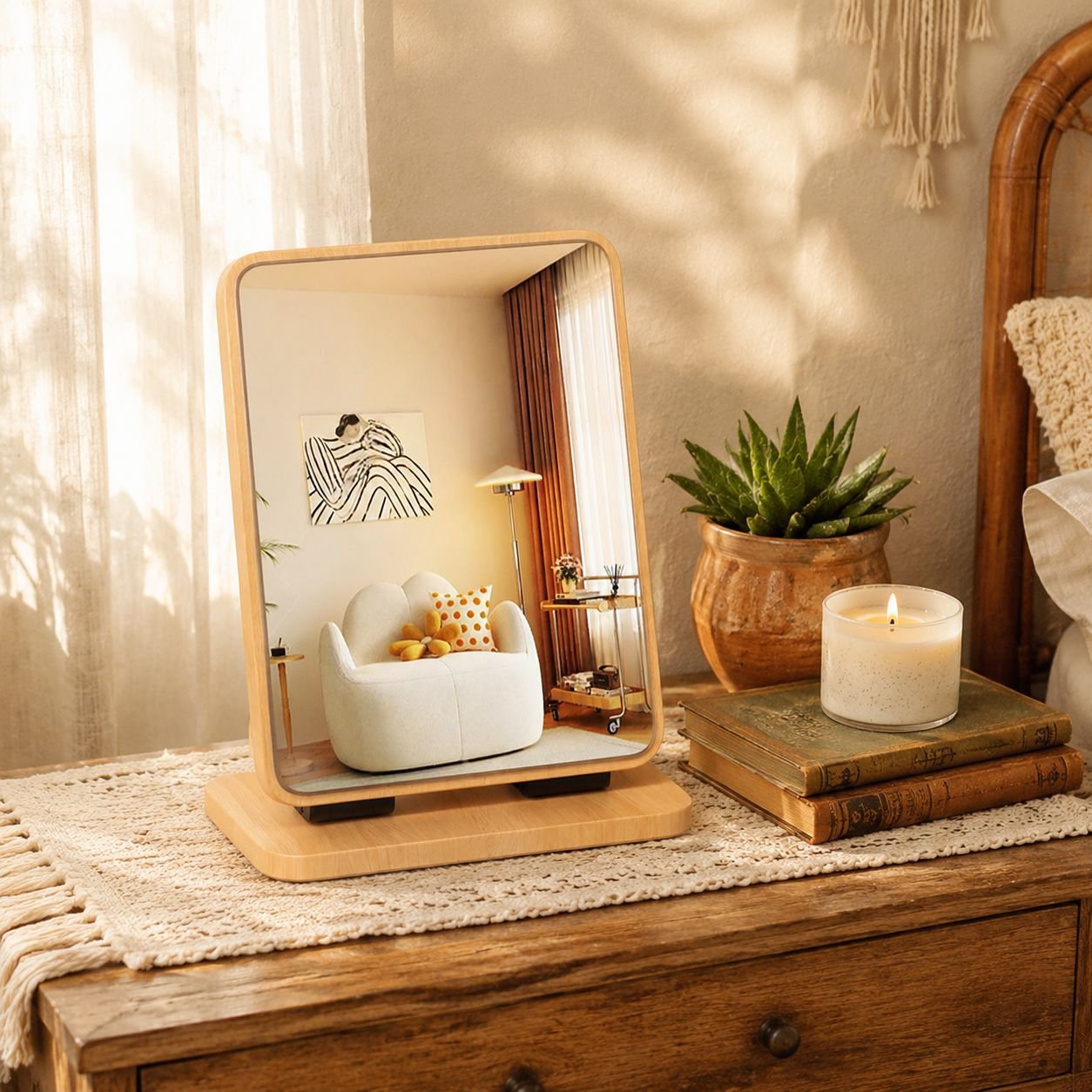Foldable Makeup Table Mirror