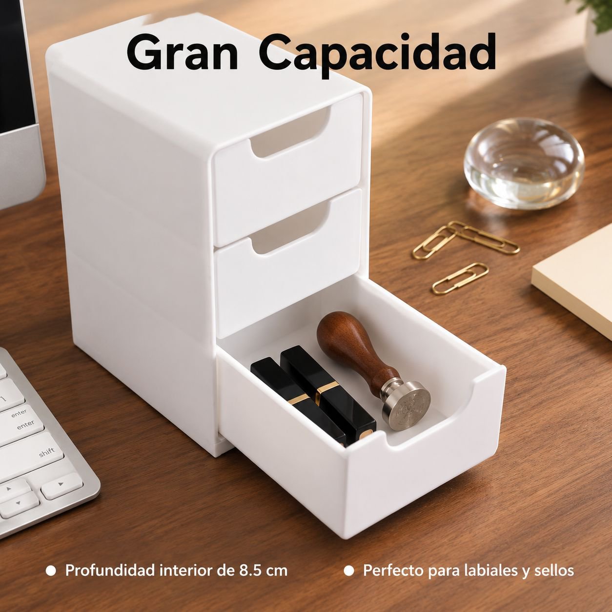 Caja de almacenamiento pequeña tipo cajón para escritorio