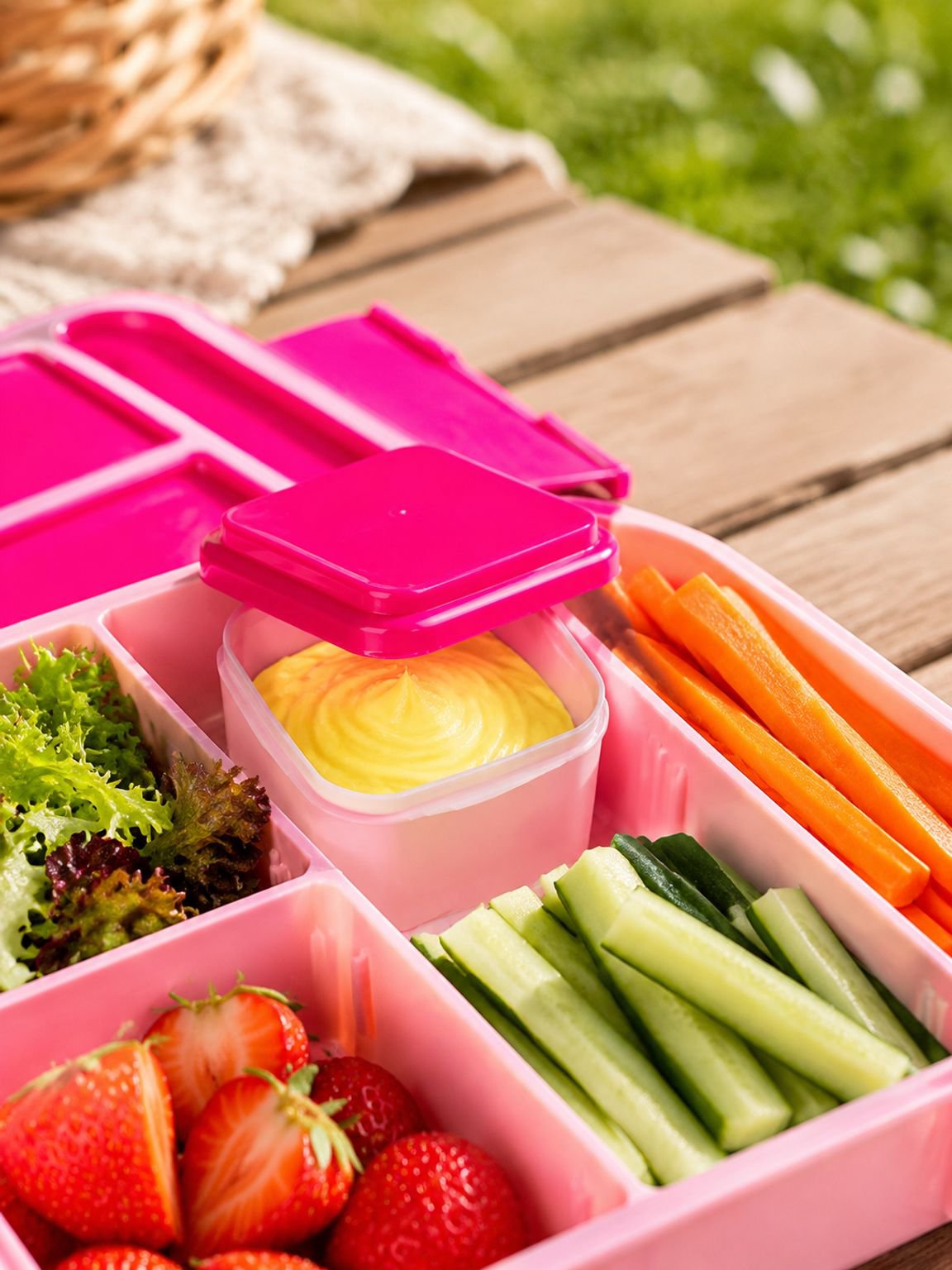 Lunchbox voor het eenvoudig opwarmen van een maaltijd in de magnetron