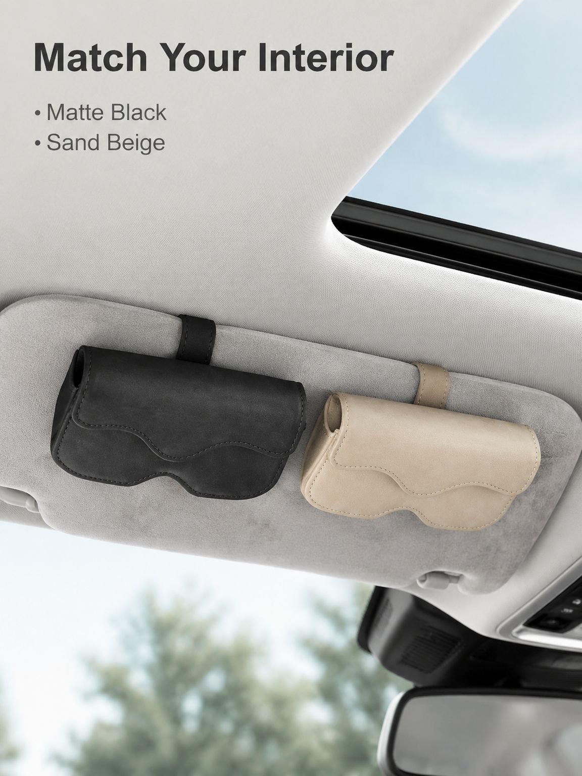 Car glasses case, sunglasses clip