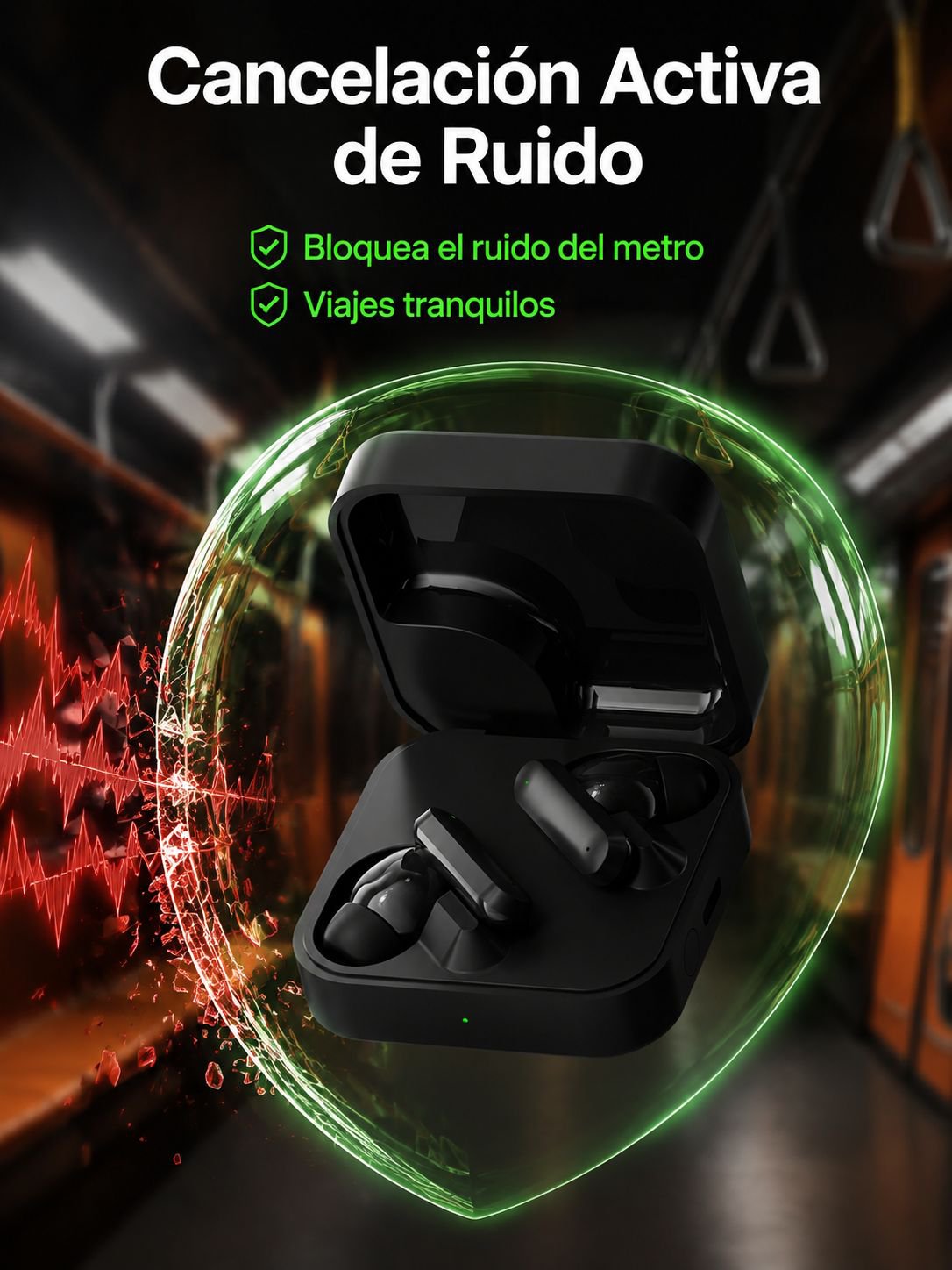 Diseño ergonómico de auriculares inalámbricos modernos