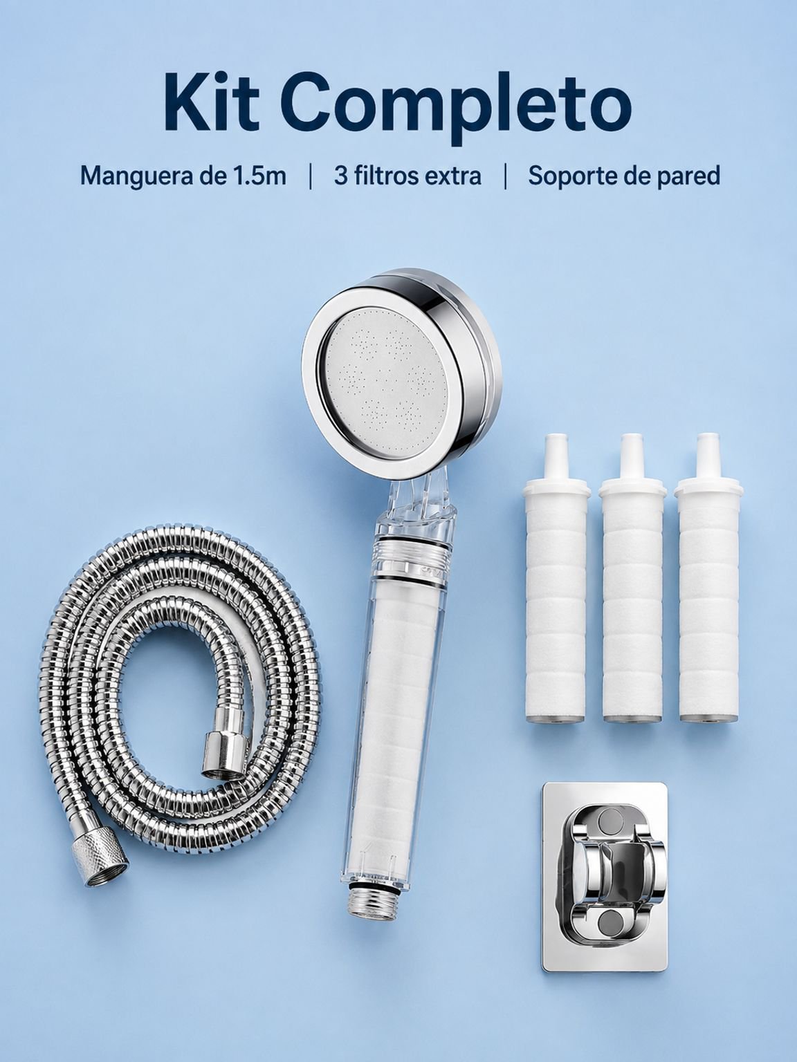 Agua limpia y suave gracias al filtro de regadera