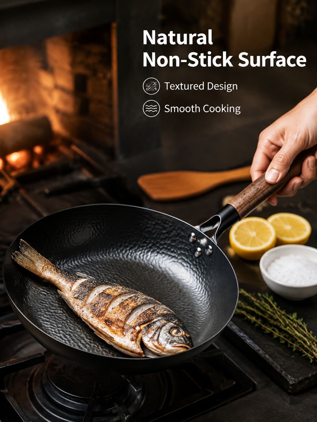 Uncoated Hammered Frying Pan
