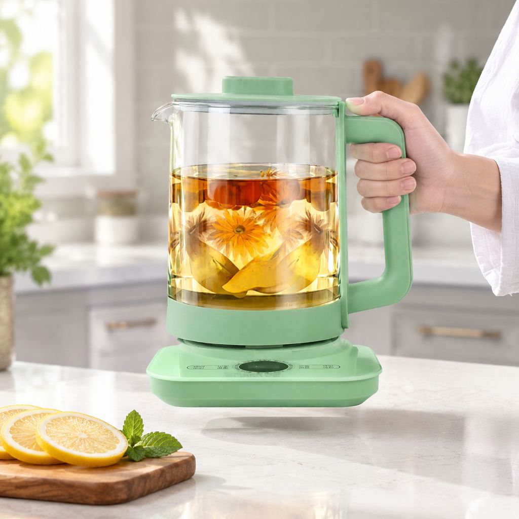 Modern electric kettle with stainless steel base