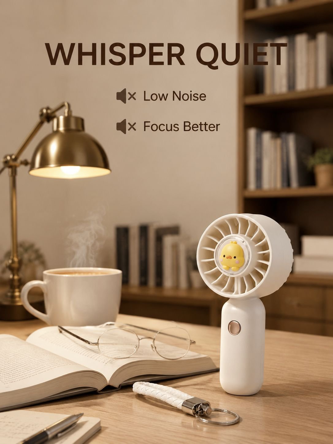 GO's new summer yellow duck USB handheld mini fan is portable, quiet, and rechargeable, perfect for 