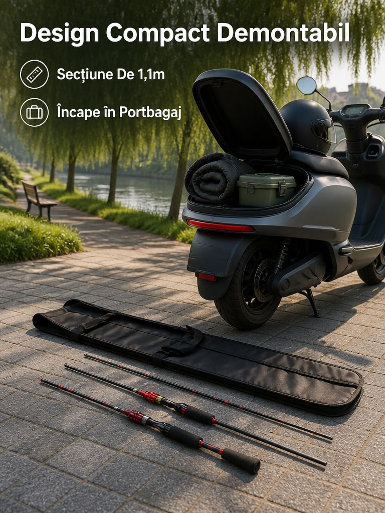 Set complet de undiță de pescuit din carbon
