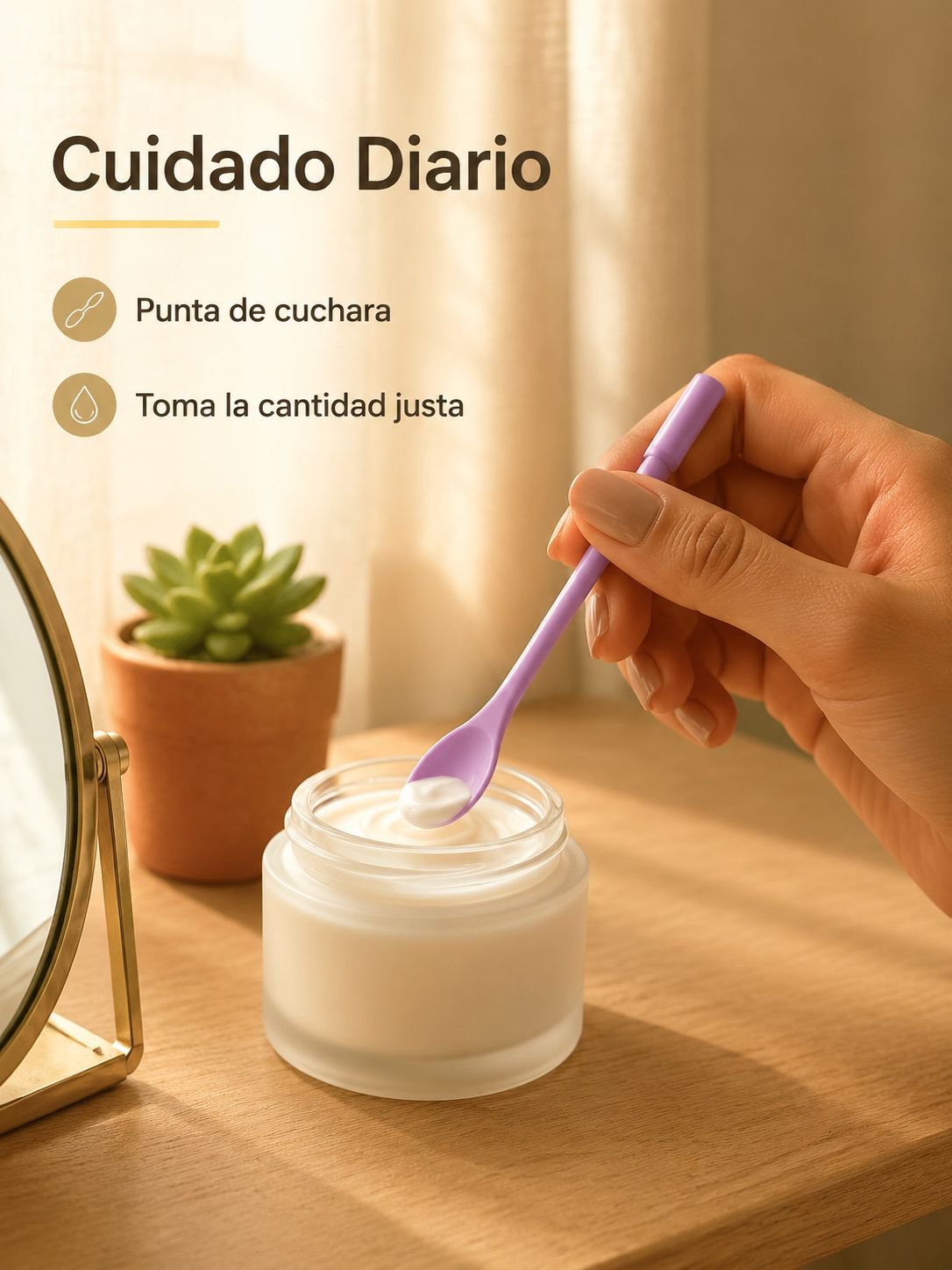 Cucharita mini de silicona para cremas, lociones y productos corporales