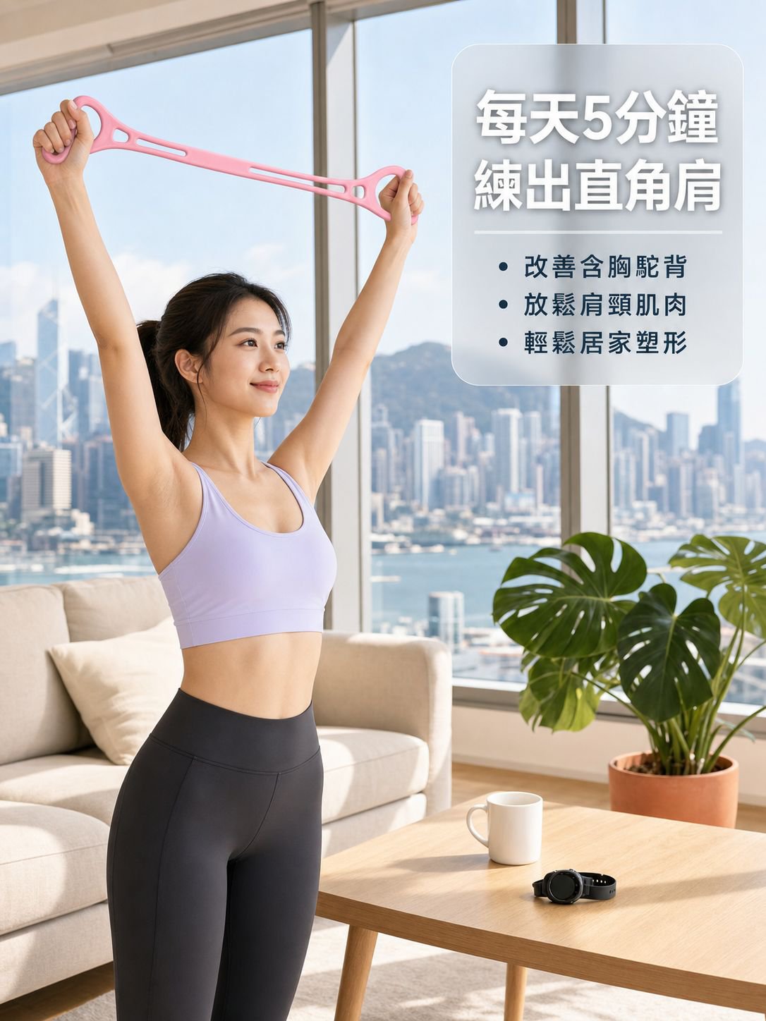 健身肩背拉伸彈力帶