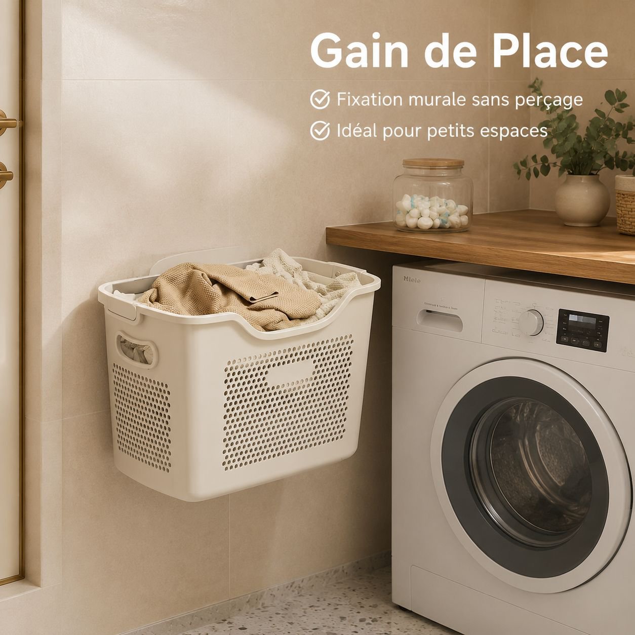 Panier à linge compartimenté