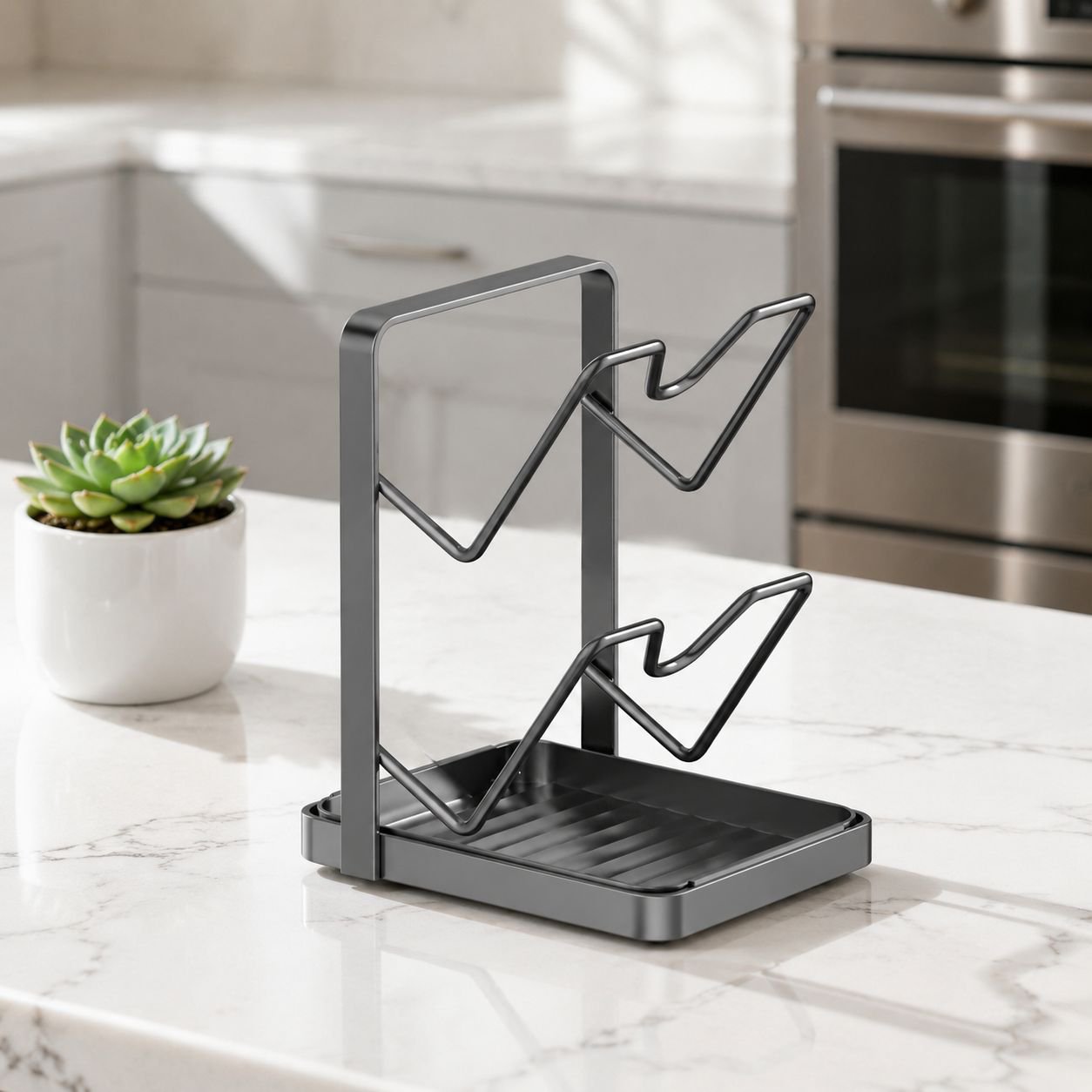 Kitchen Sink Stainless Steel Drain Rack, No-Drill Pot Lid Storage Organizer