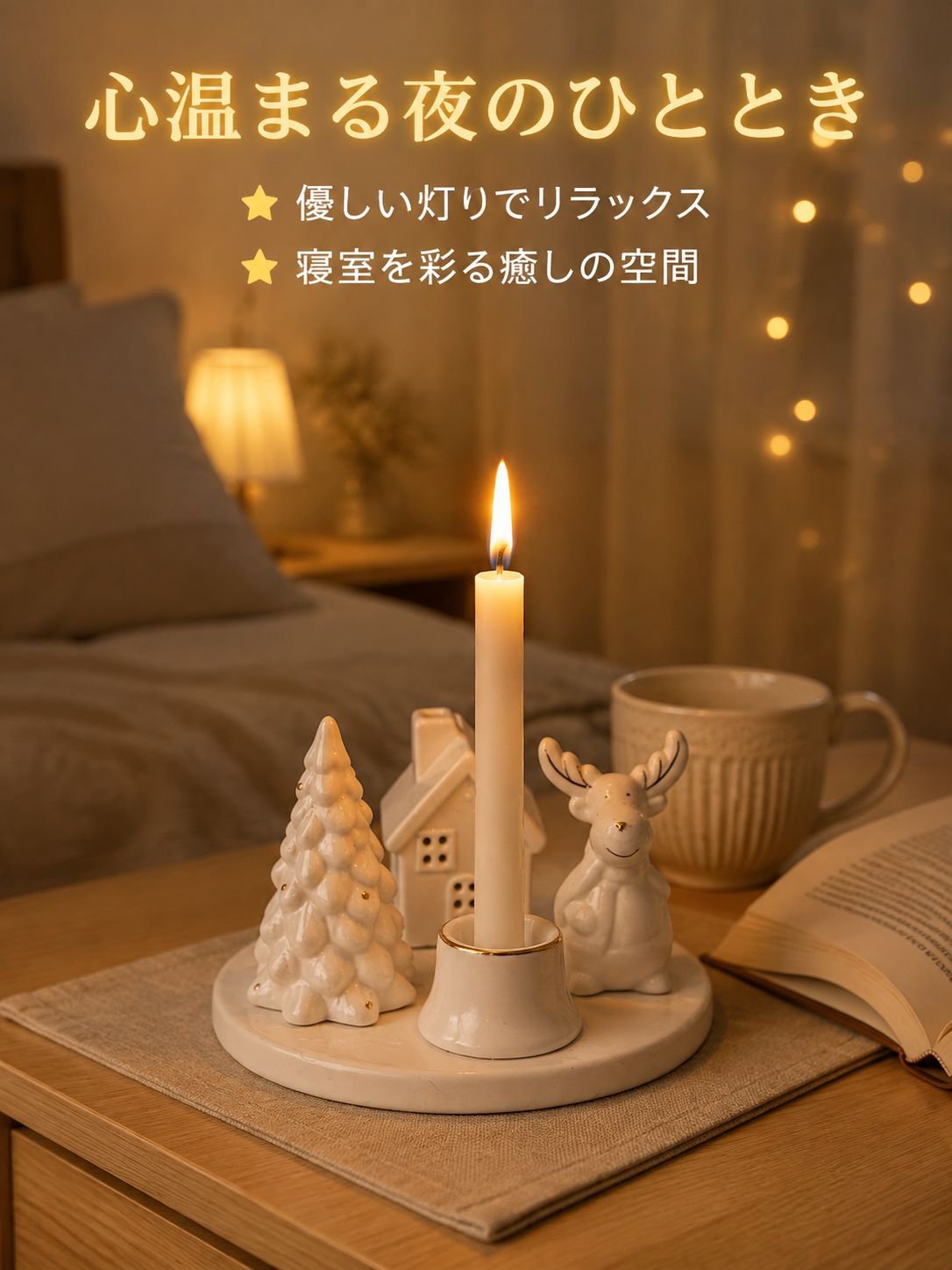 鹿の燭台飾り