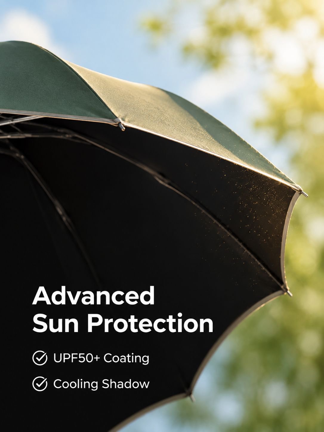 12 bone LED light umbrella black glue sun protection umbrella automatic umbrella reflective strip sa