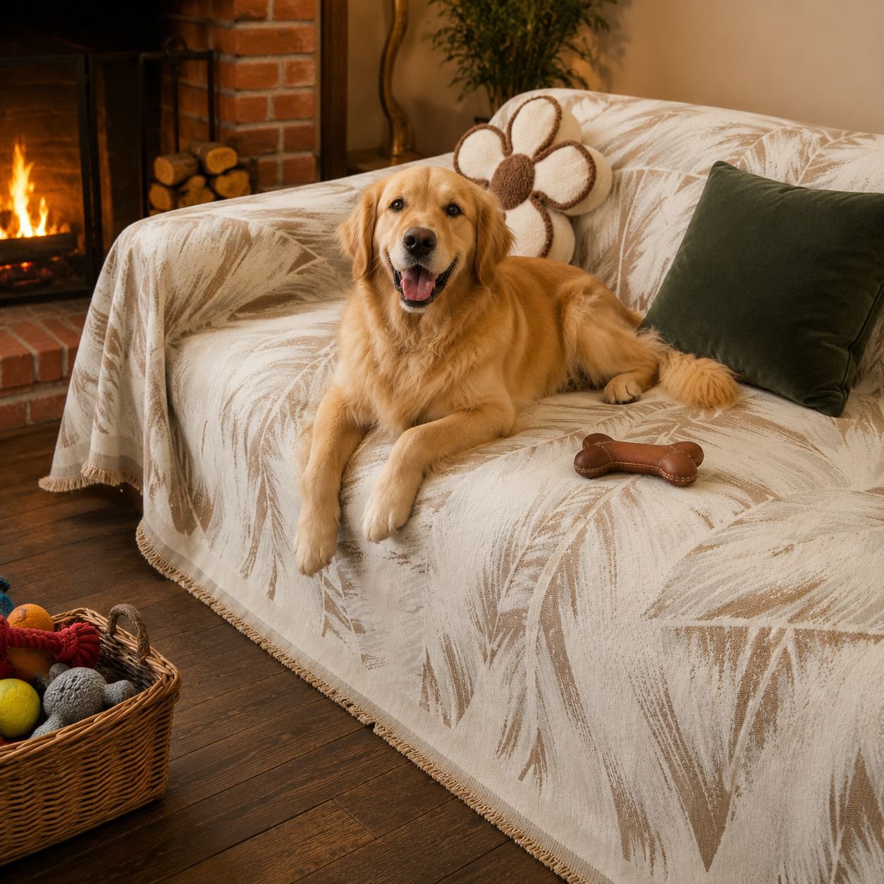 Fashion Non-Slip Leaf Pattern Sofa Cover