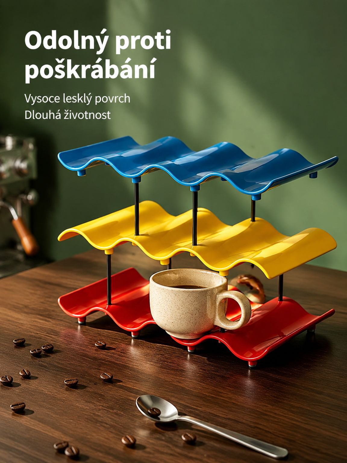 Stylový stojan na šálky pro úsporu místa