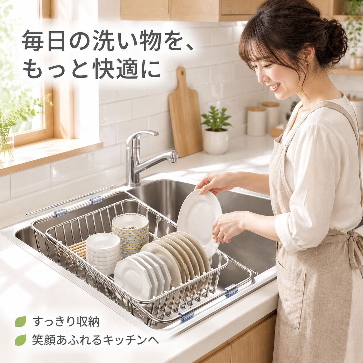 キッチン用ステンレス水槽排水バスケット
