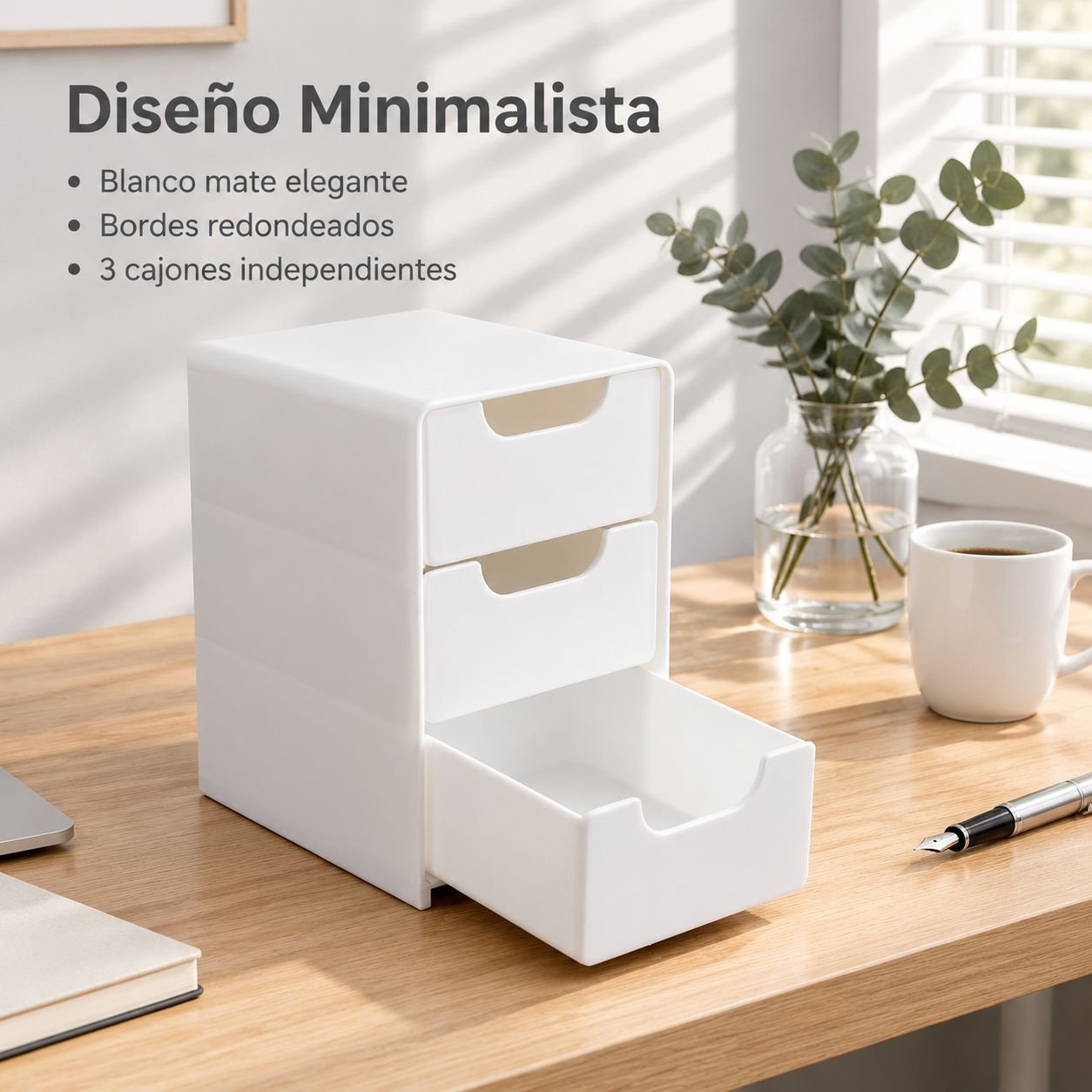 Organizador de escritorio con cajones