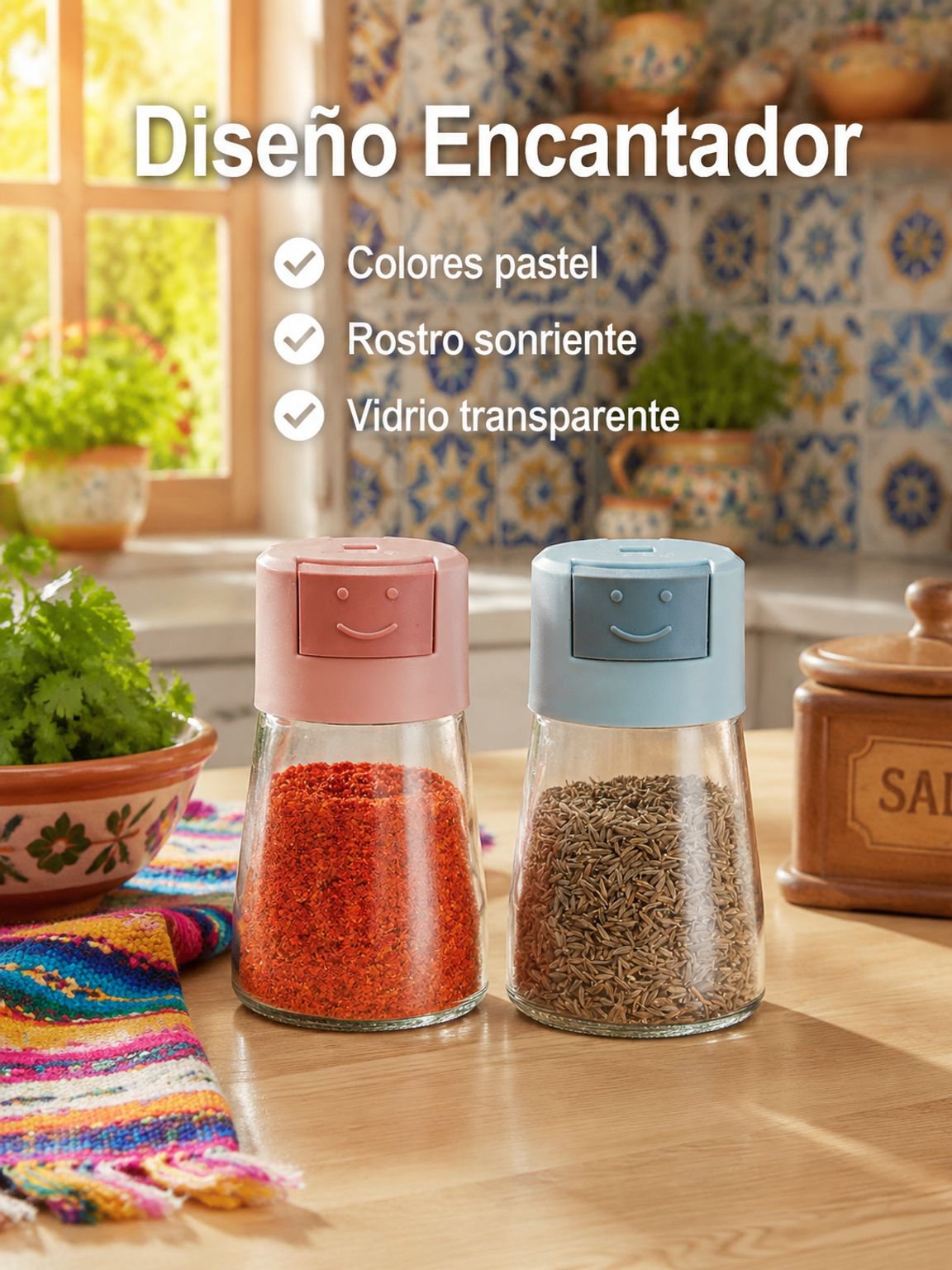 Tarro de vidrio para especias Organizador de cocina