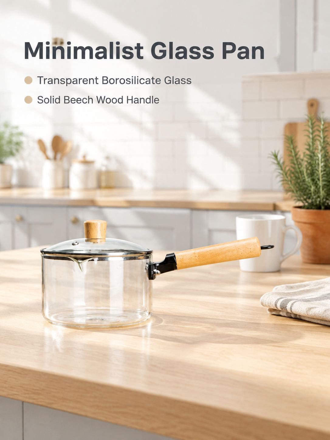 High borosilicate transparent Japanese snow pan