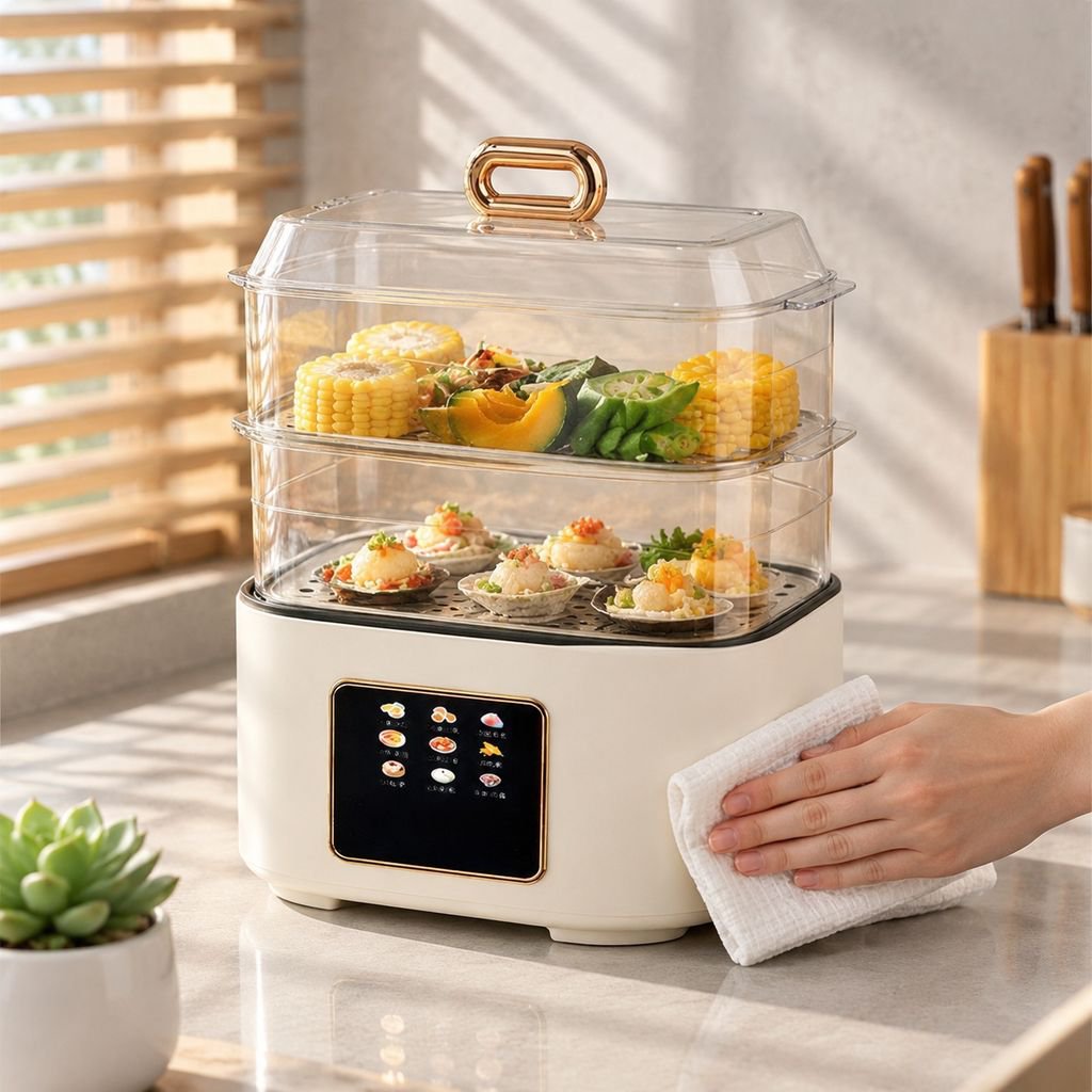 電気蒸し器の使い方イメージ写真