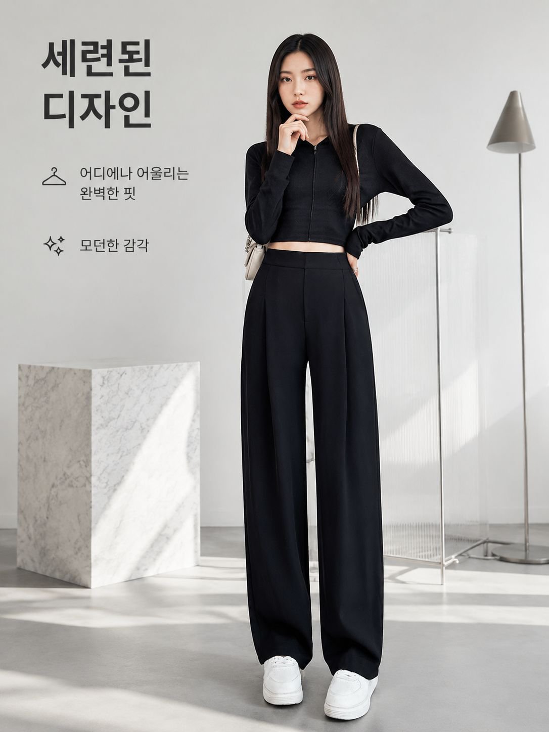 소프트 터치 여성용 통기성 슬랙스