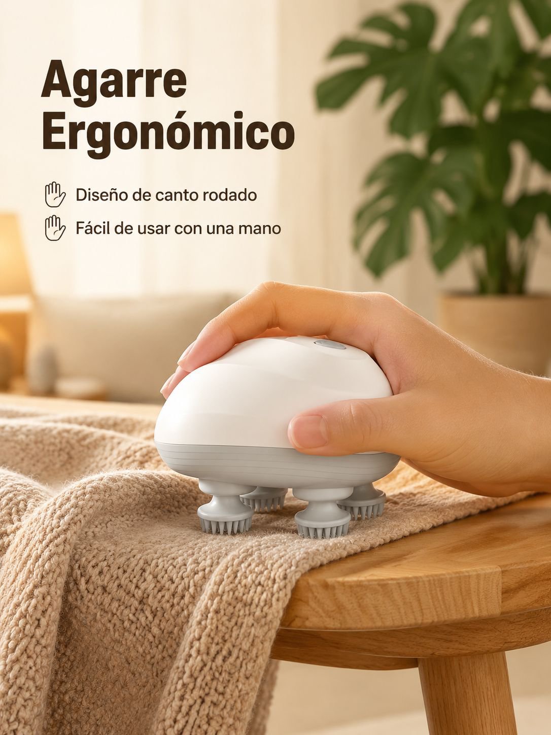 Mini masajeador de cabeza inteligente, masajeador eléctrico impermeable, fisioterapia, amasado, arte
