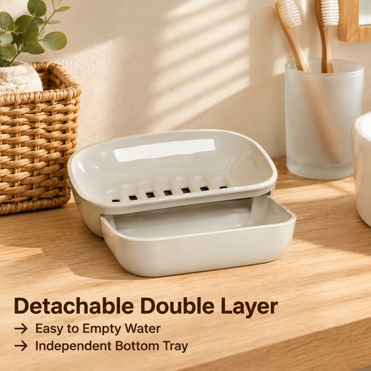 Soap Box for Home Bathroom, Draining Soap Holder