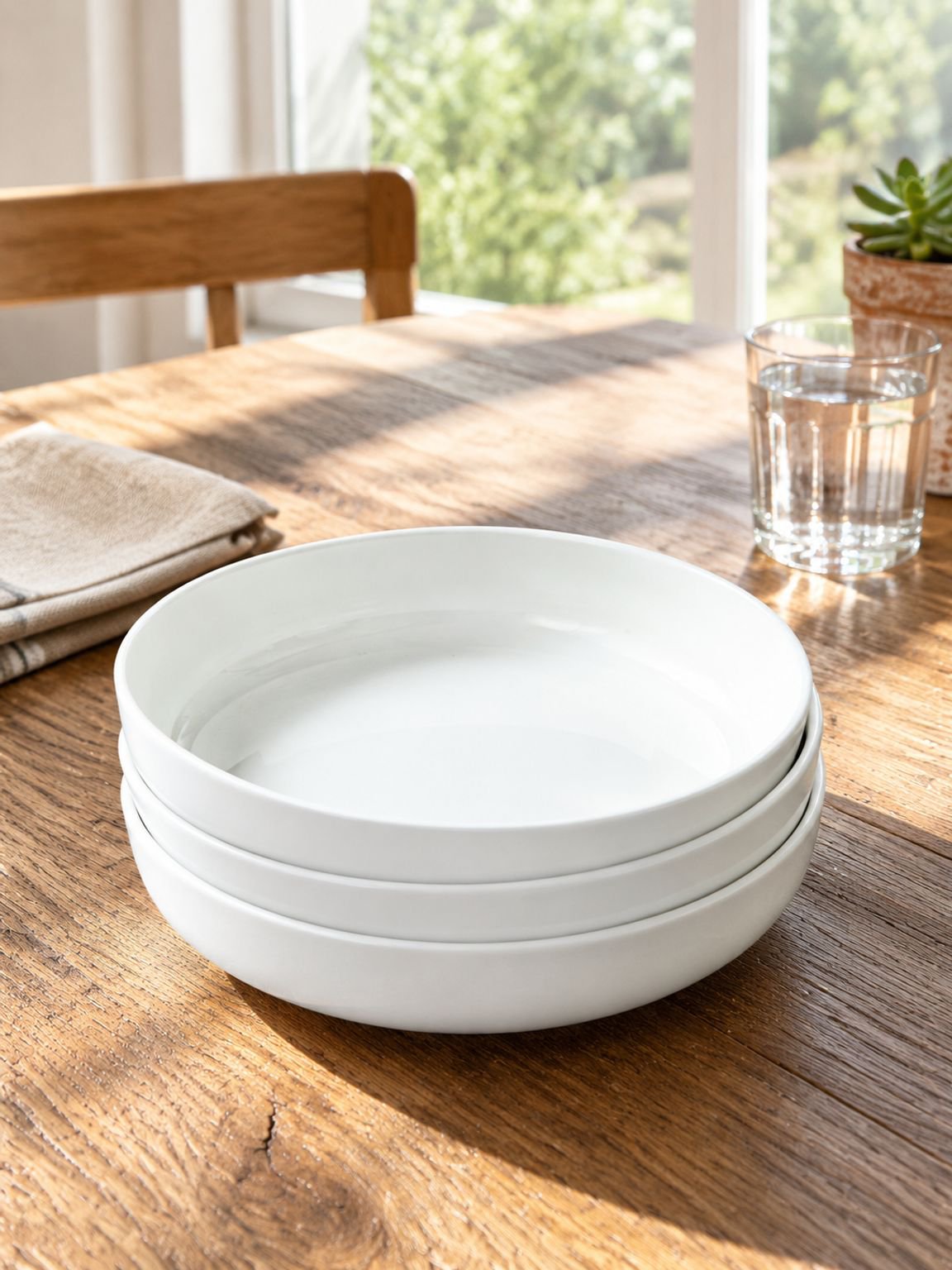 Plato de cerámica blanco puro