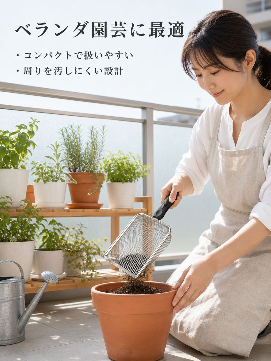 ハンドル付きガーデンふるい