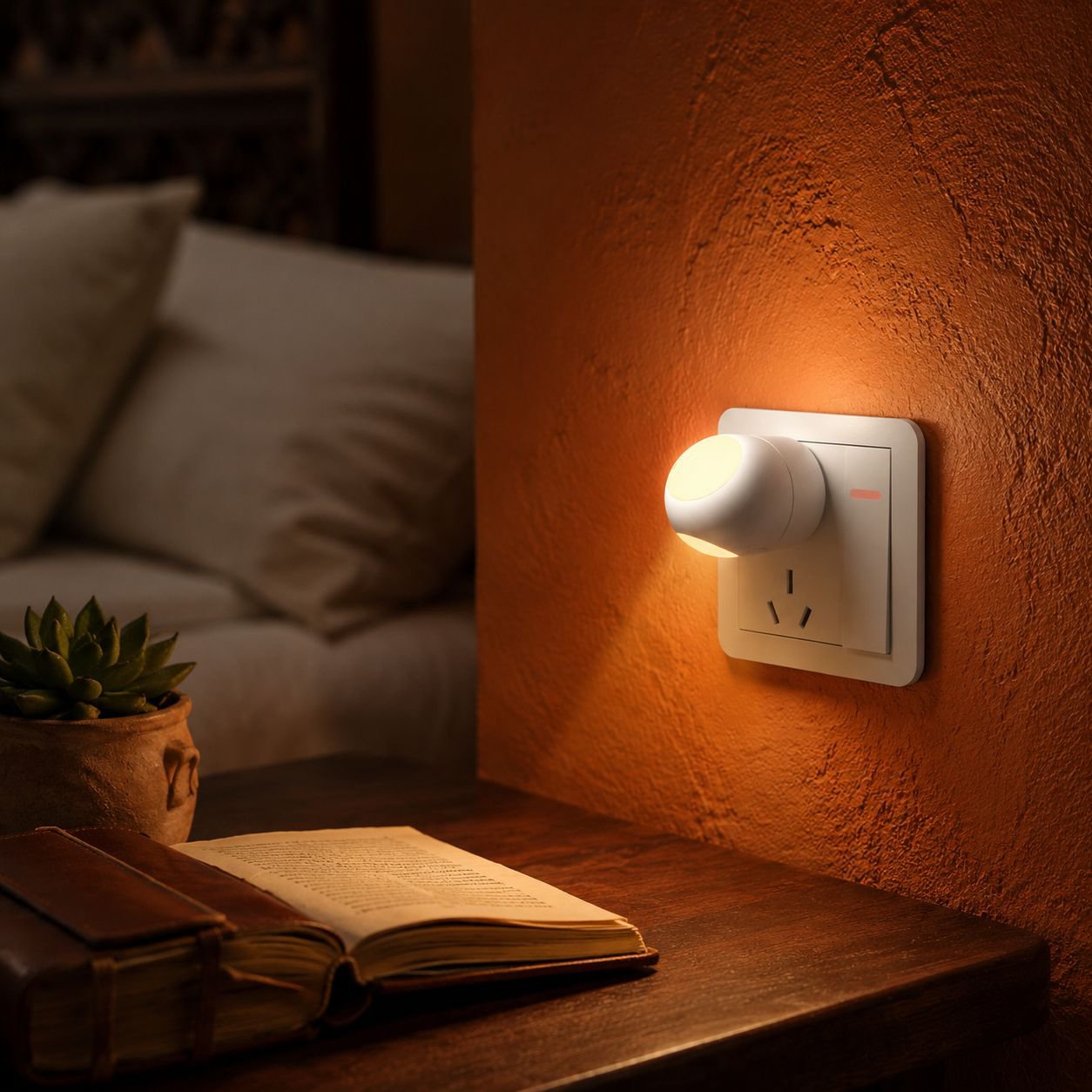 Luz nocturna suave enchufable de bajo consumo