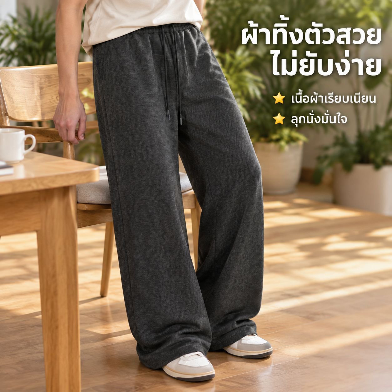 กางเกงขายาวผู้ชายผ้าบางลายทางสไตล์ญี่ปุ่น สำหรับฤดูใบไม้ร่วง