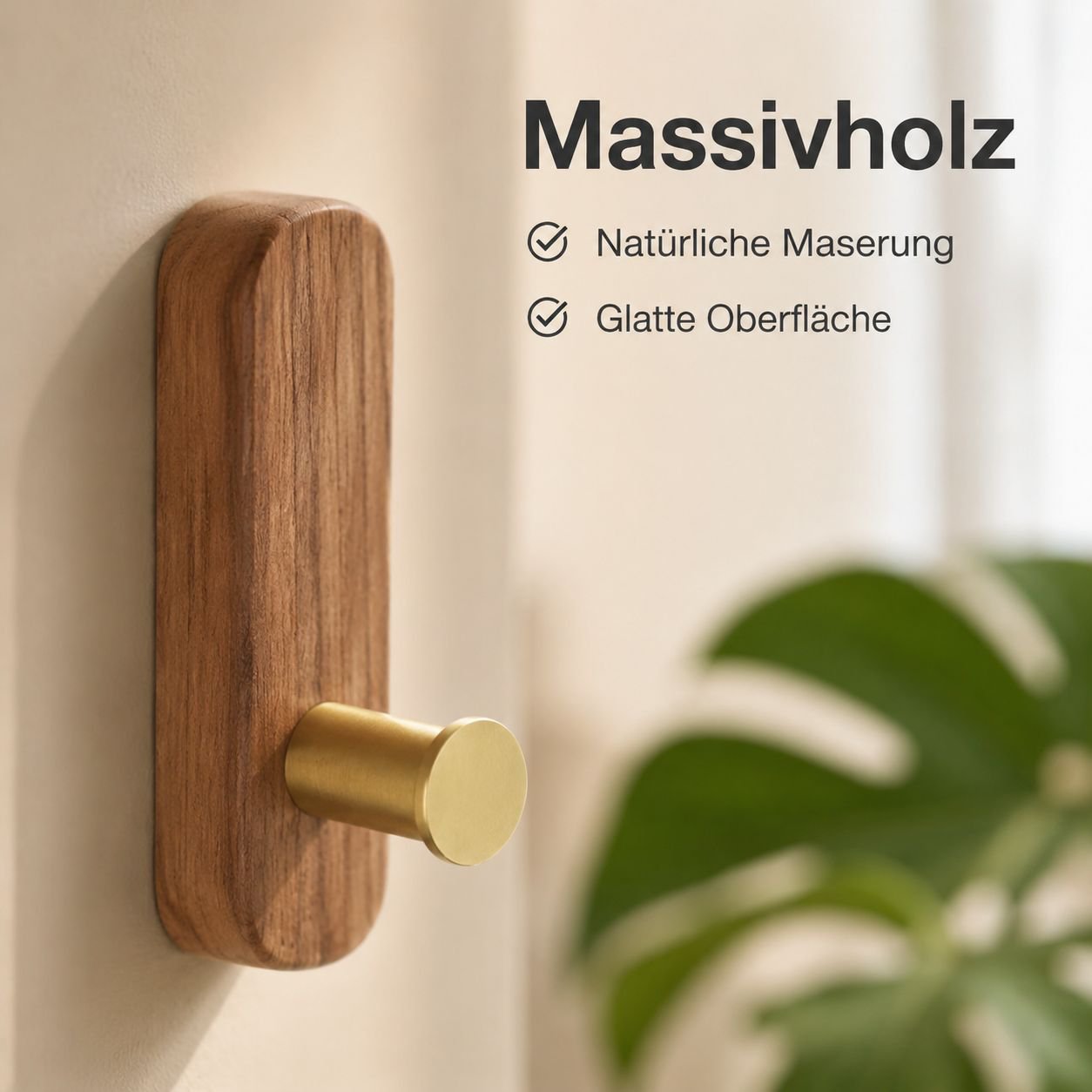 Skandinavischer Einfacher Holzhaken Wanddeko Haushaltsgarderobe
