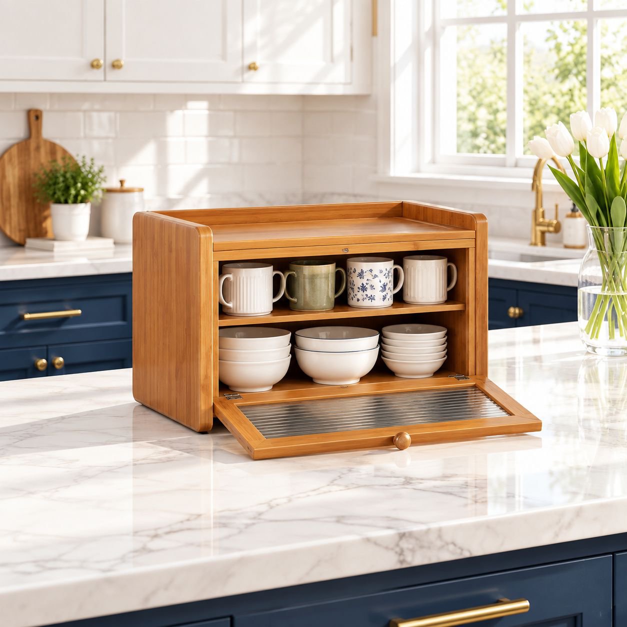 Stylish desktop tea cup and rice bowl for home dining