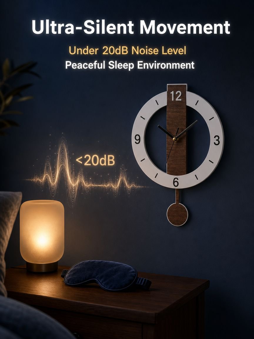 Nordic Style Wooden Grain Wall Clock for Living Room