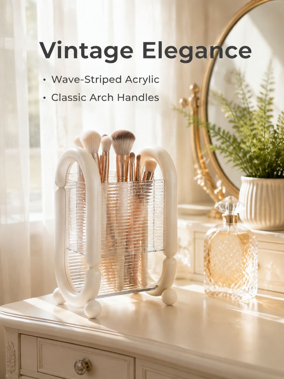 Desktop makeup brush storage tube