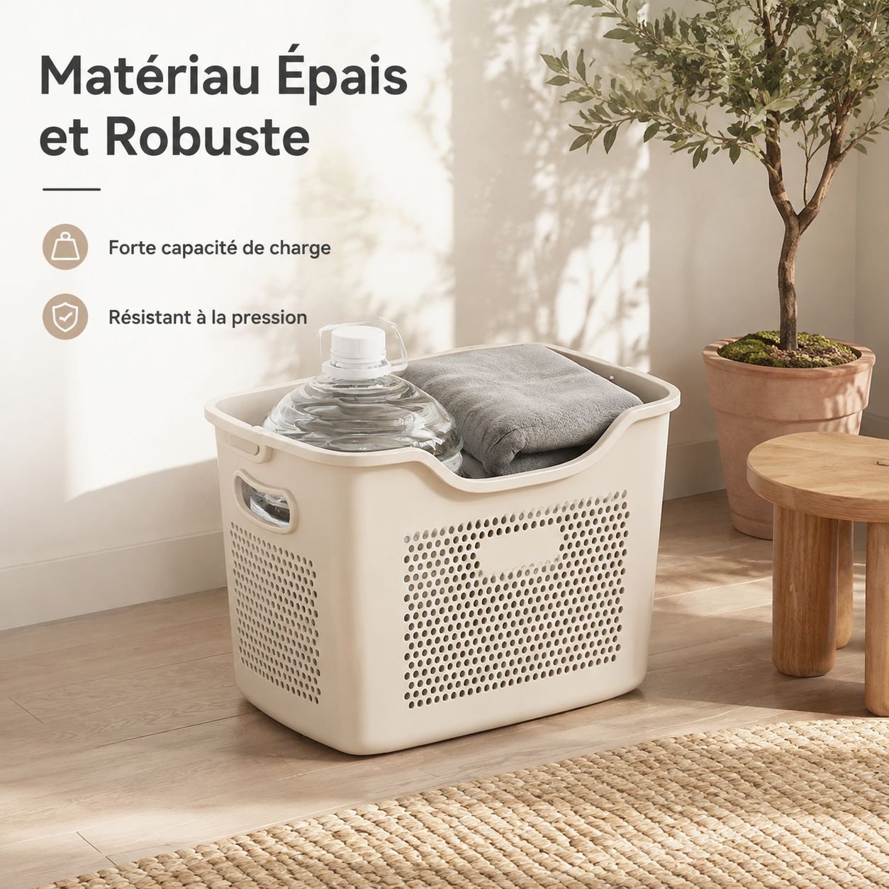 Panier à linge compartimenté