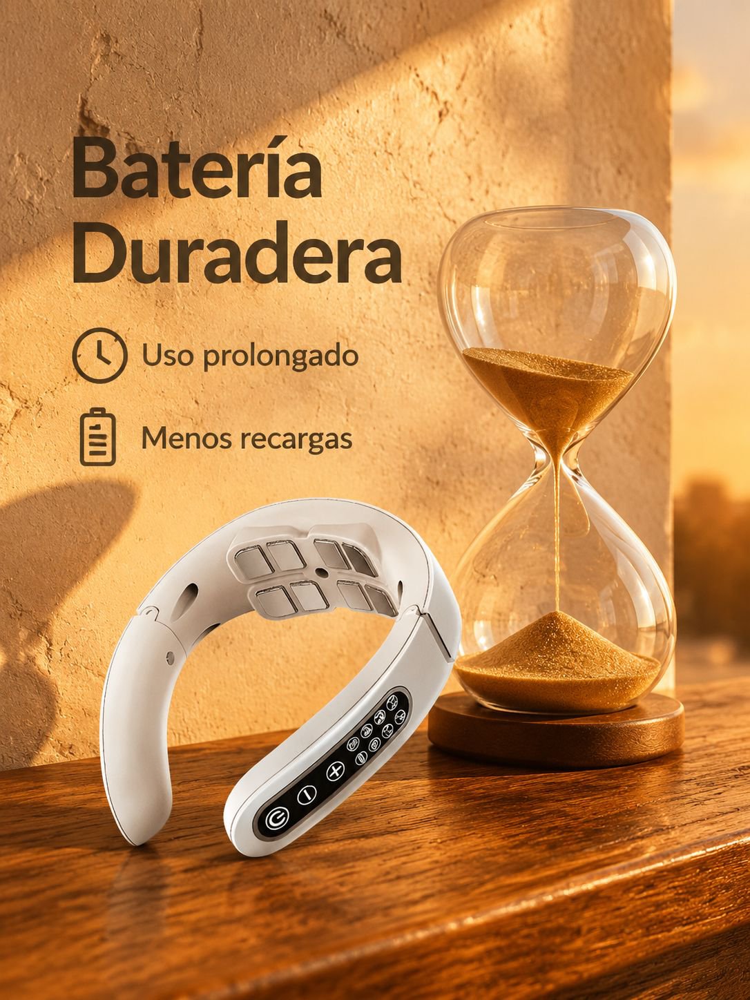 Detalle de las funciones inteligentes del masajeador de cuello