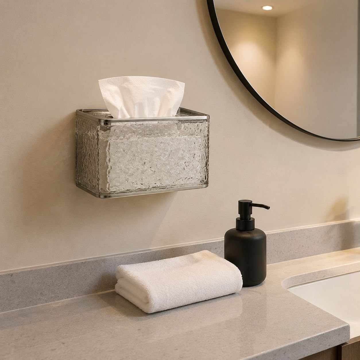 Bathroom Wall Mounted Water Ripple Tissue Holder