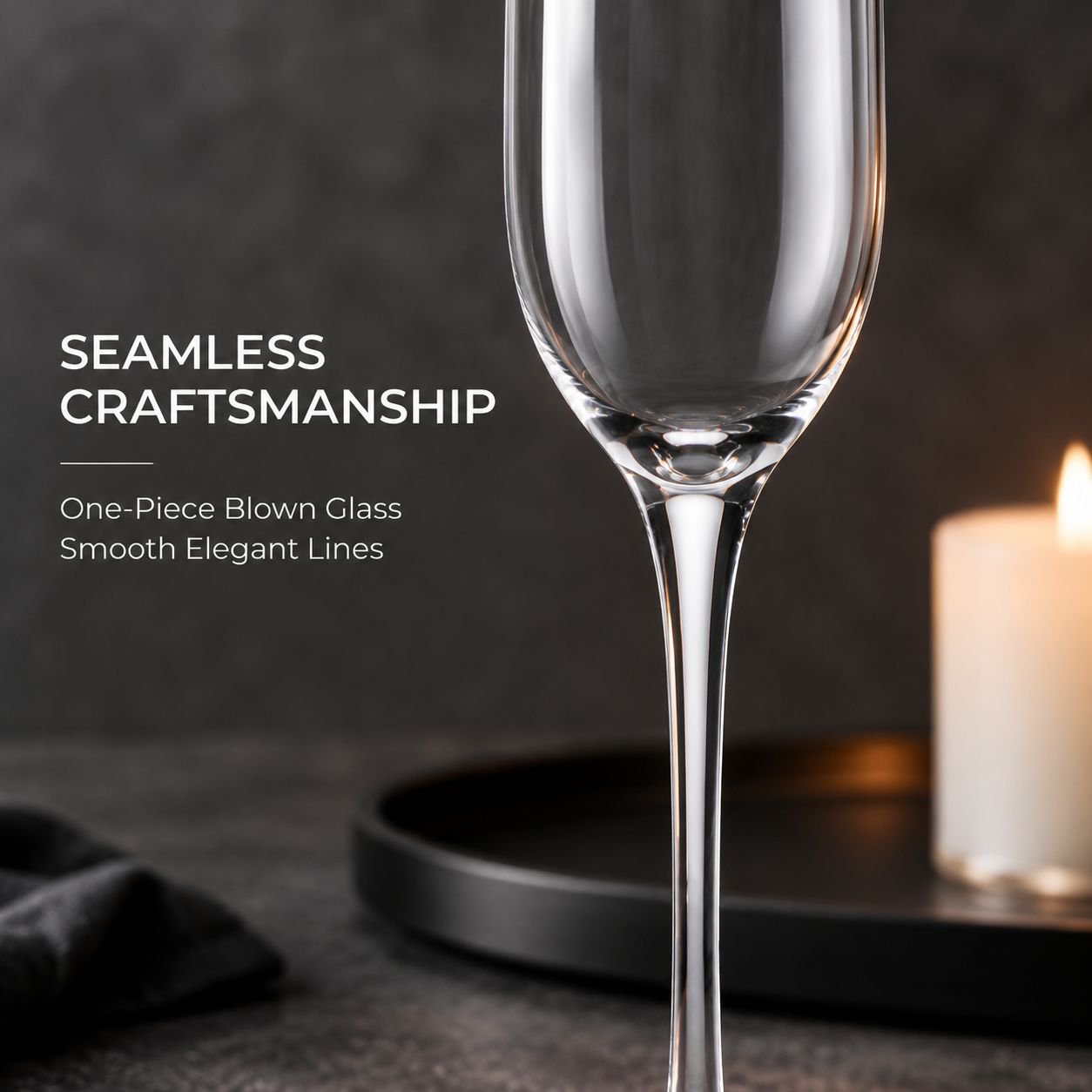 Crystal Glass Champagne Flutes Sparkling Wine Goblet Cocktail Glass Set