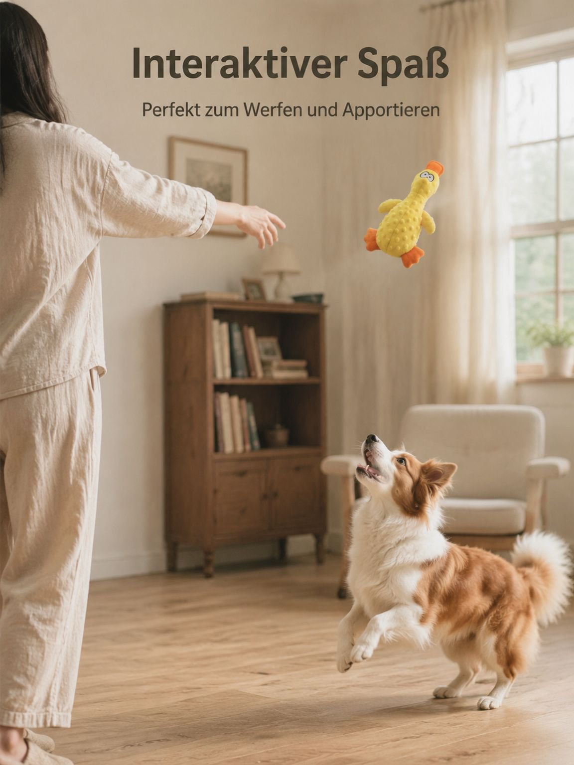 Spaßiges Plüschspielzeug mit Ente-Design für Hunde