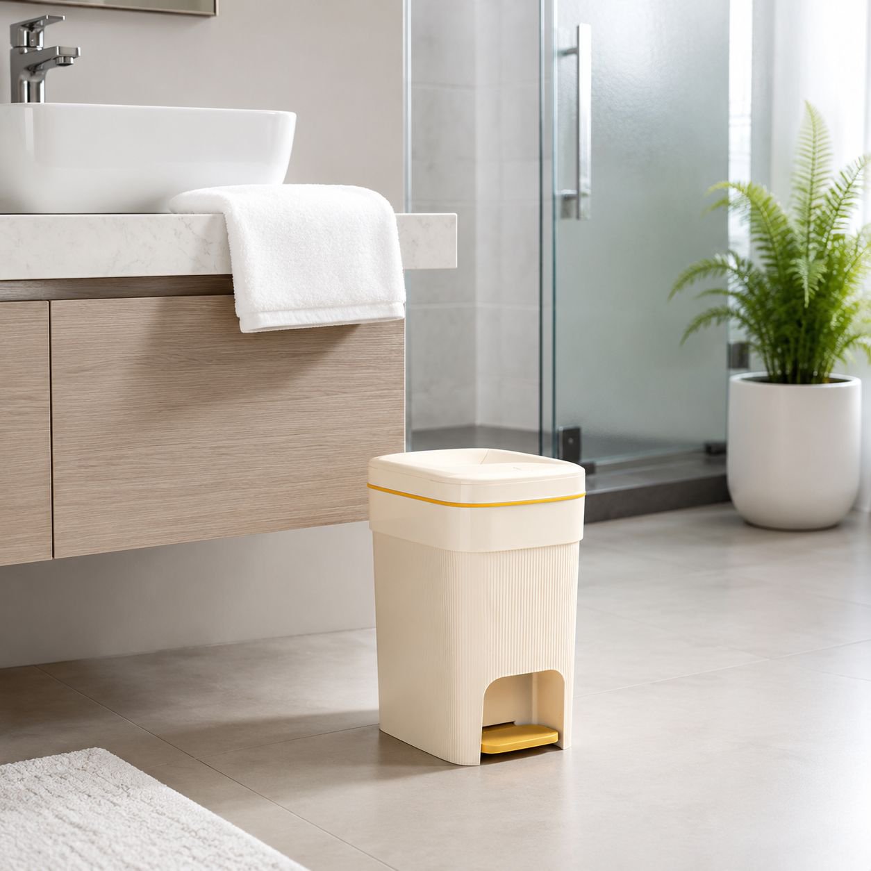 Multi-functional Large Trash Bin with Lid for Home Use, Modern Premium Style