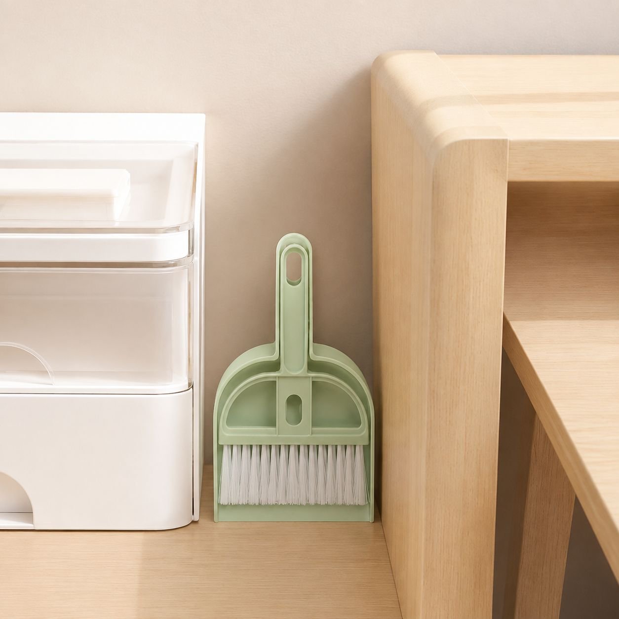 家庭用小型ほうき・ちりとりセット 寝室の掃除用具 ゴミすくい卓上掃除小型スイーパーちりとりセット