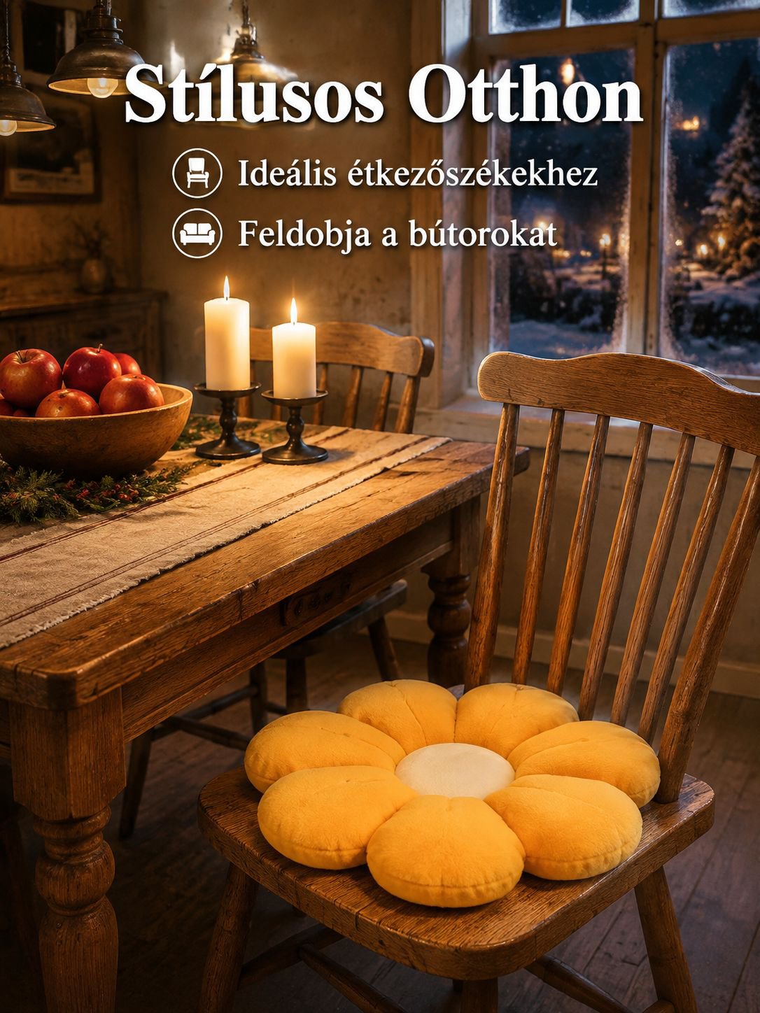 Aranyos napraforgó alakú ülőpárna