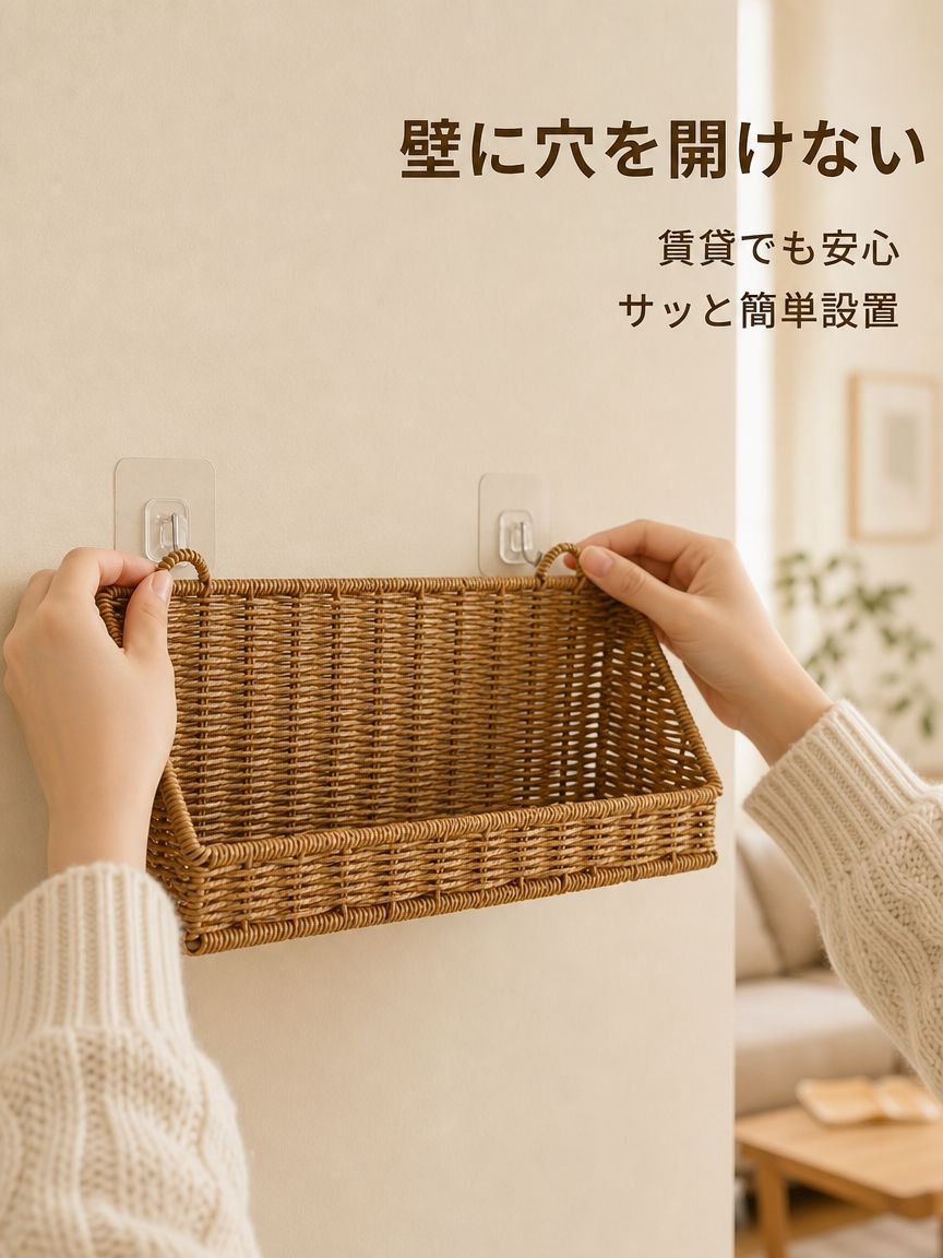 壁掛け収納バスケット